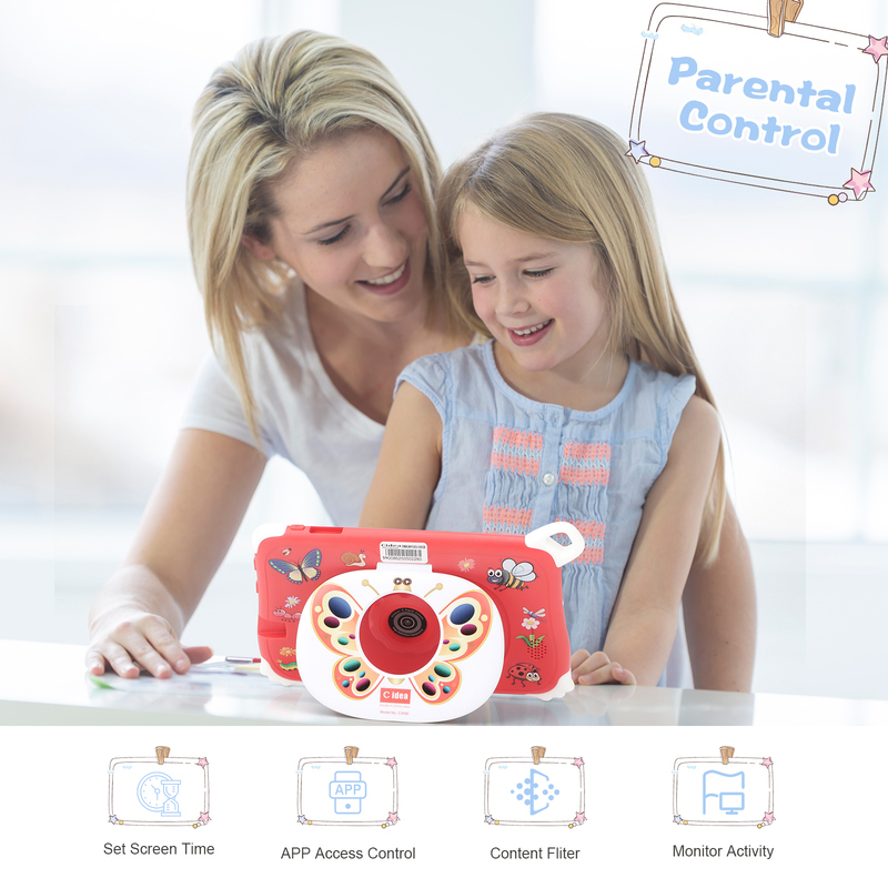 C Idea Android 15 Kids Tablet 8+256GB Tablet Pendidikan Kidspad dengan Friendly APP CM86 merah