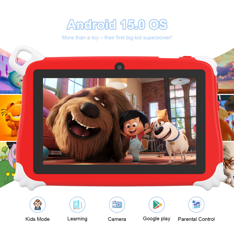 C Idea Android 15 Kids Tablet 8+256GB Tablet Pendidikan Kidspad dengan Friendly APP CM86 merah