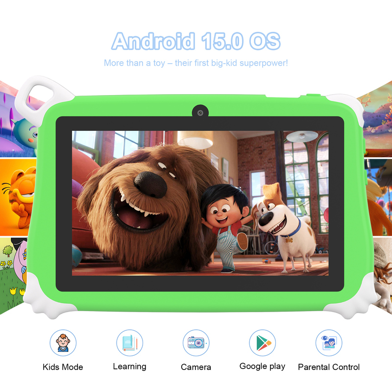 Tablet Anak C Idea Android 15 8+256GB Tablet Edukasi Kidspad dengan Aplikasi Ramah CM86 hijau