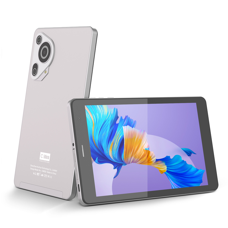 C idea Youth silver 8 Inch Tablet Android 15 dengan slot kartu tf, WiFi,8GB +512GB, 800*1280 IPS incell CM828