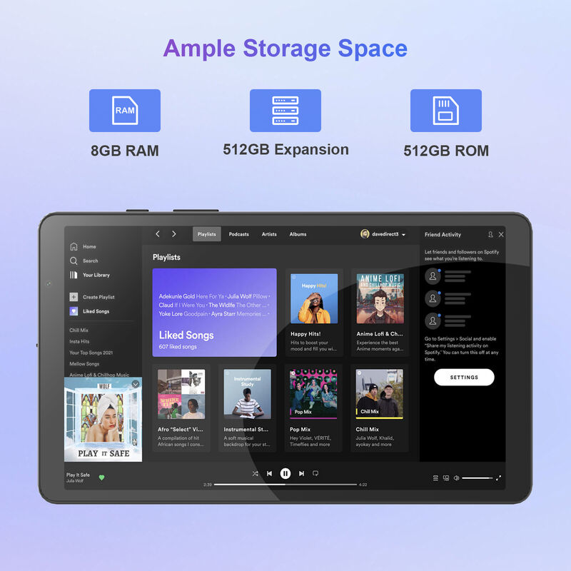 C idea 8 Inch Smart Tablet PC Dengan Keyboard 8GB RAM+512 ROM 800*1340 IPS incell Layar sentuh Hitam CM866