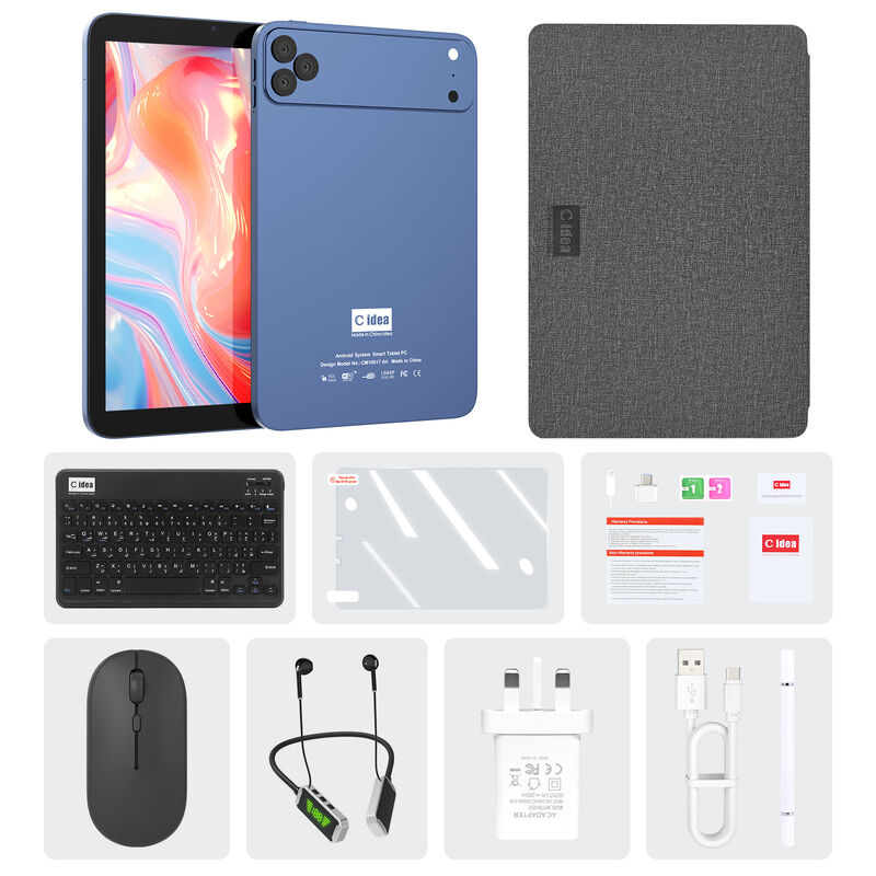 C idea 10.1 inch Android WiFi Touch Screen blue Tablet PC with 5G Keyboard Quad-core CM10017Air