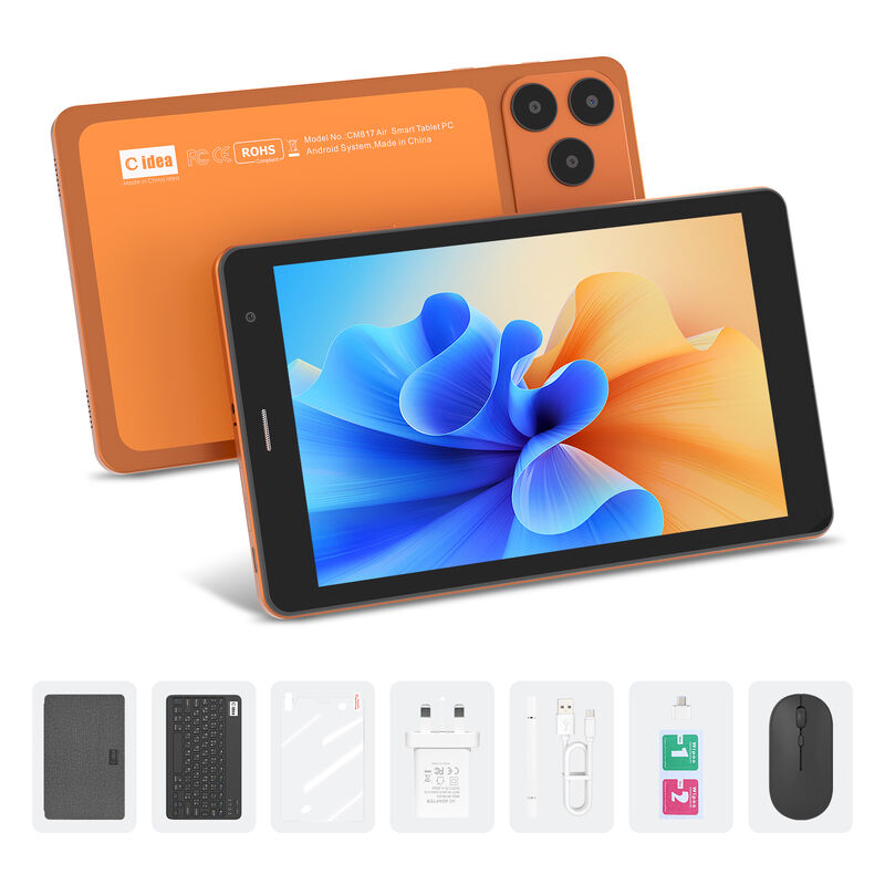 C idea 7 inci Tablet Wifi dengan Casing Penyimpanan 8+256GB Prosesor Quad Core Layar Sentuh IPS 600x1024 CM517 air