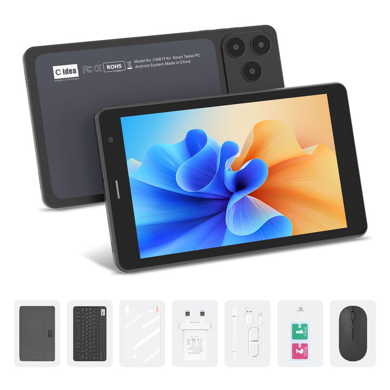 C idea 7 inci Tablet Wifi dengan Casing Penyimpanan 8+256GB Prosesor Quad Core Layar Sentuh IPS 600x1024 CM517 air
