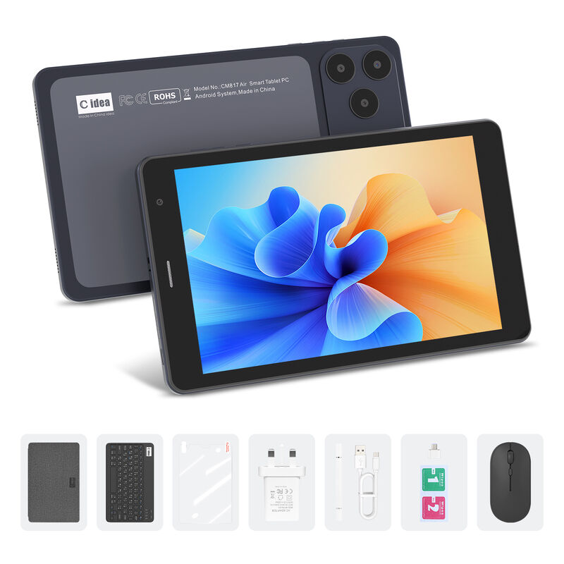 C idea 7 inci Tablet Wifi dengan Casing Penyimpanan 8+256GB Prosesor Quad Core Layar Sentuh IPS 600x1024 CM517 air