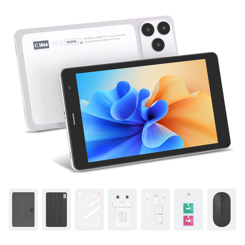 C idea 7 inci Tablet Wifi dengan Casing Penyimpanan 8+256GB Prosesor Quad Core Layar Sentuh IPS 600x1024 CM517 air