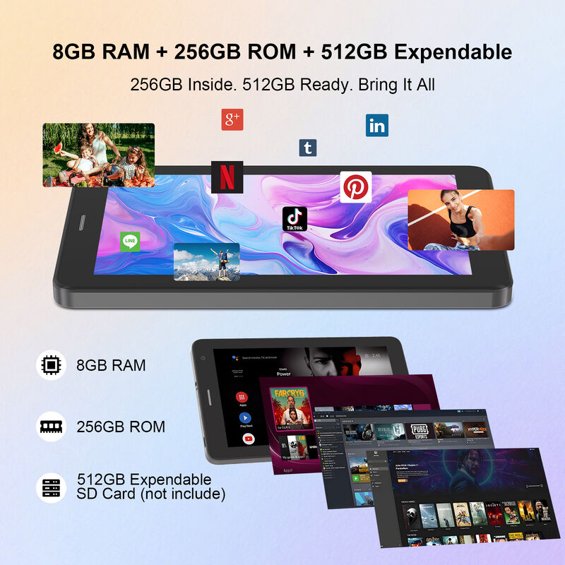 C idea 7 Inch Android Smart Tablet 8+256GB 8*CortexTm-A53 WiFi Tablet HD Touch Screen CM517 udara