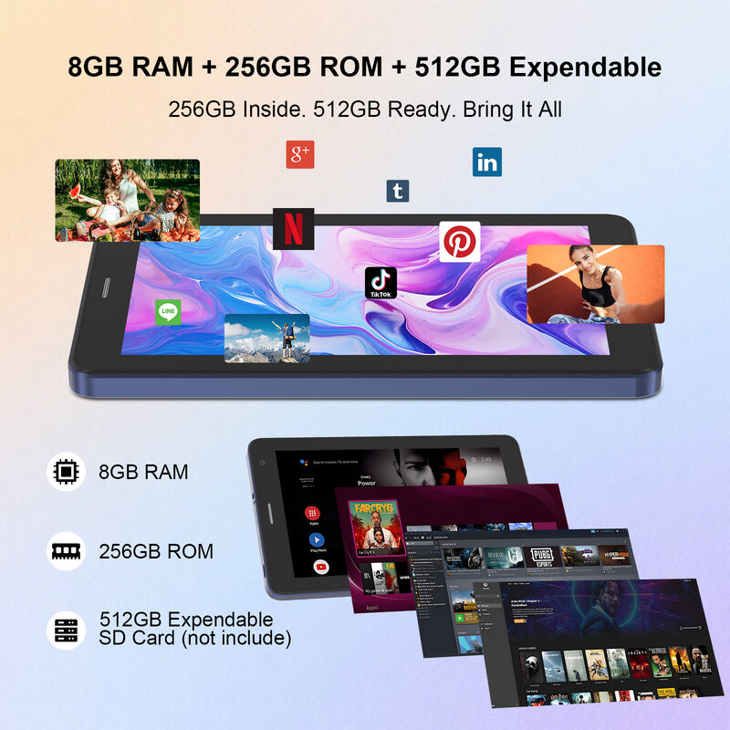 C idea 7 Inch Android Smart Tablet 8+256GB 8*CortexTm-A53 WiFi Tablet HD Touch Screen CM517 udara