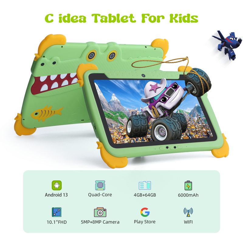 C Idea 10,1 inci Android Tablet 4GB RAM 64GB ROM Tablet Kidspad P1100