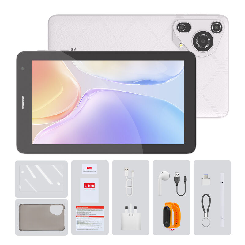 C Idea 8GB RAM 256GB ROM Quad Core Android Tablet Portable 7 Inch Tablet Untuk Bisnis dan Hiburan CM528-White